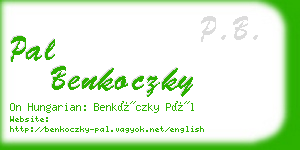 pal benkoczky business card